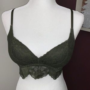 PINK Victoria’s Secret olive colored push up bralette